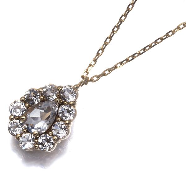 COCOSHNIK（ココシュニック） ネックレス ホワイトトパーズ ティア