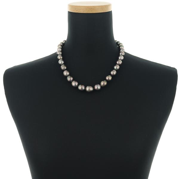 TASAKI（タサキ） ネックレス ブラックパール 真珠 9.7-12.7mm ダイヤ 
