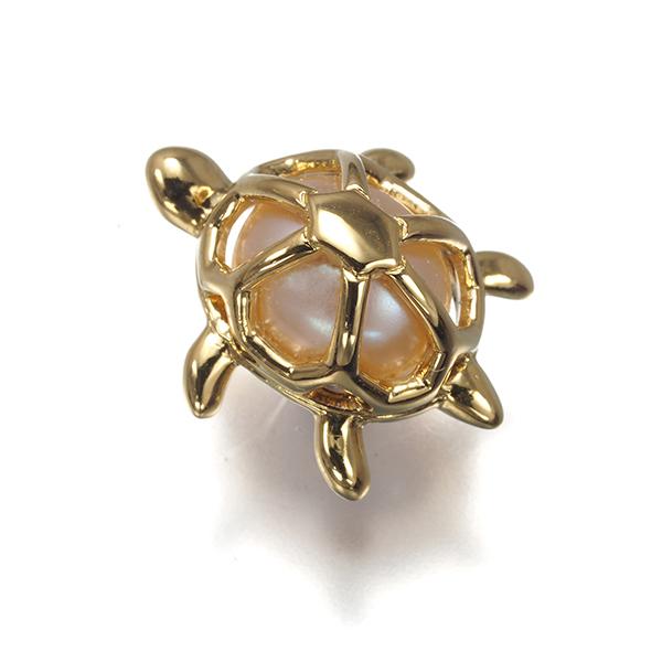 MIKIMOTO（ミキモト） ブローチ パール 真珠 6.6mm 亀 カメ アニマル