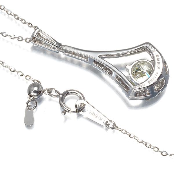 ダイヤ ダイヤモンド 0.512ct/0.43ct ネックレス K18WG GENJ 限界 