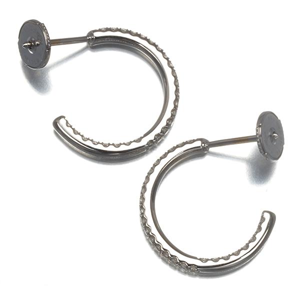 DE BEERS（デビアス） ピアス ダイヤ ダイヤモンド フープ K18WG BLJ