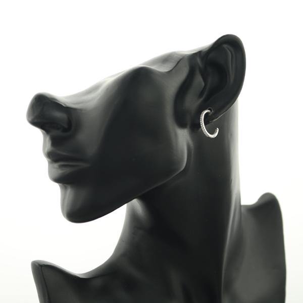 DE BEERS（デビアス） ピアス ダイヤ ダイヤモンド フープ K18WG BLJ