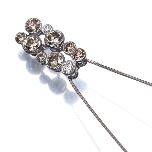 ミ*ー様 Kashikey ブラウンダイヤモンド ダイヤ0.12ct ネックレス カシケイ ネックレス ブラウン＆クリアダイヤ ダイヤモンド 1.06ct