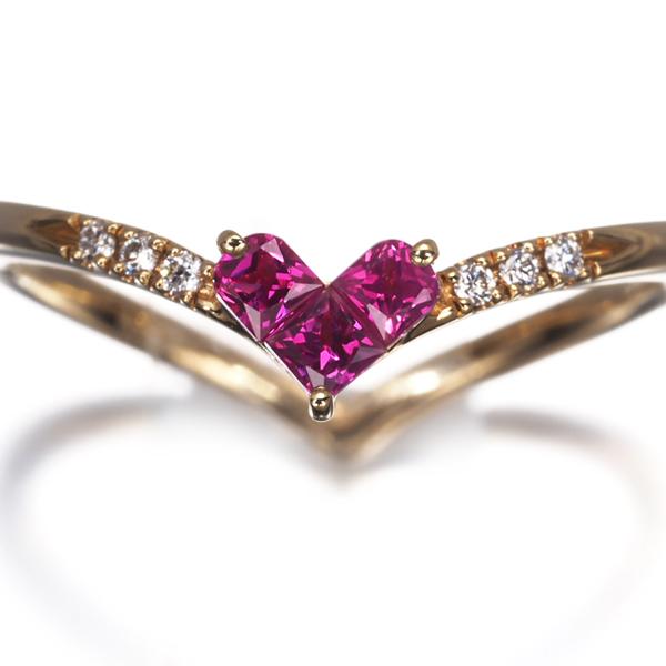 K18ミステリアスハート☆ダイヤモンドリング　スタージュエリー　9号 スタージュエリー ミステリアスハートリング K18WG 9号