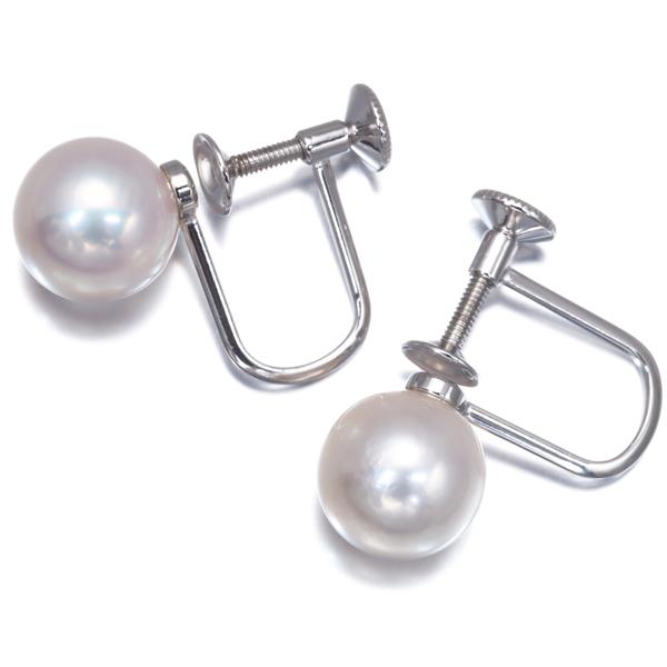 ★パール イヤリング K18WG MIKIMOTO（ミキモト） イヤリング パール 真珠 7.7mm 一粒 K18WG BLJ