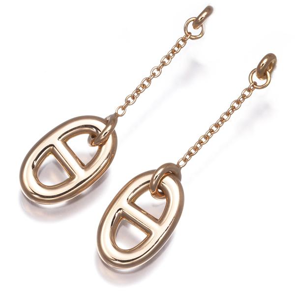 HERMES（エルメス） ピアス シェーヌダンクル K18PG BLJ : グリーバー