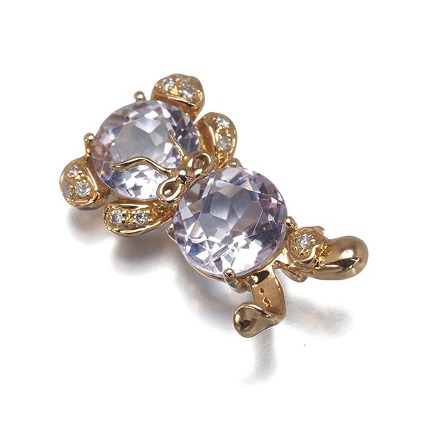 アメジスト 2.84ct ダイヤ ダイヤモンド 0.05ct ウサギ アニマル 