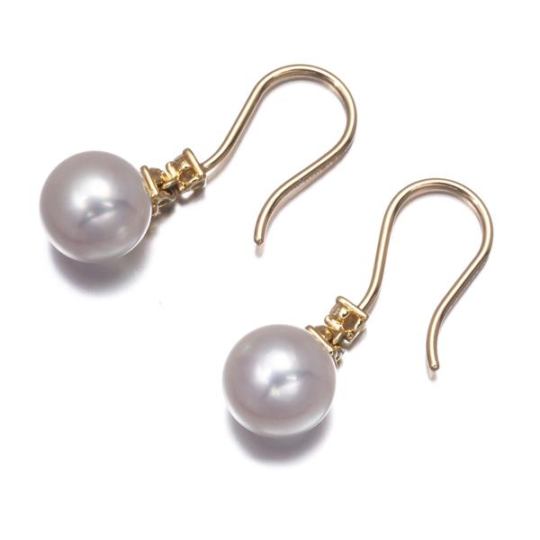 MIKIMOTO（ミキモト） ピアス パール 真珠 7.5mm ダイヤ ダイヤモンド