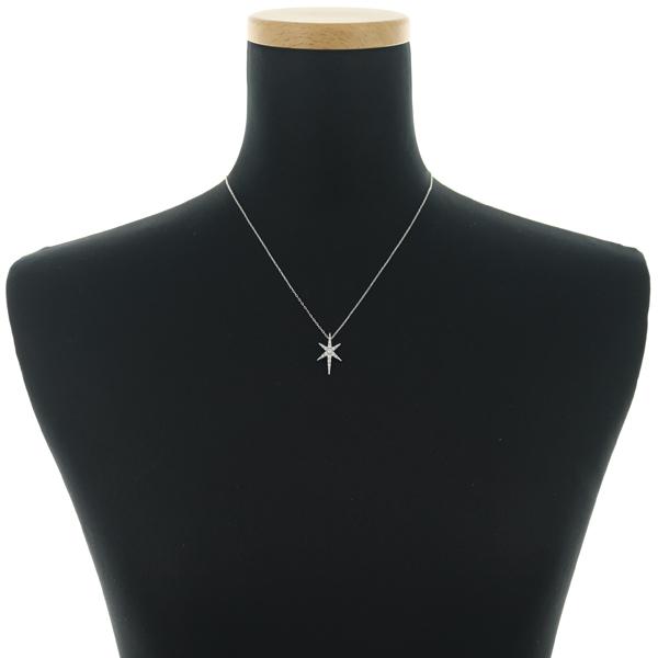 ダイヤ ダイヤモンド 0.24ct スター ネックレス K18WG GENJ