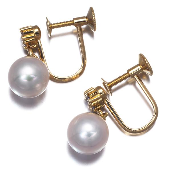 MIKIMOTO（ミキモト） イヤリング パール 真珠 7.0mm ダイヤ