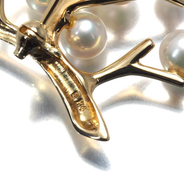 MIKIMOTO（ミキモト） ブローチ 真珠 4.8mm-7.0mm 幸福の木 K14YG BLJ