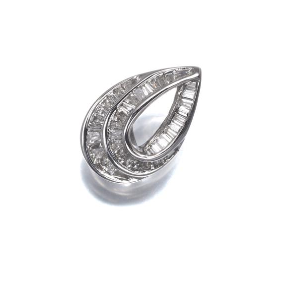 ダイヤ ダイヤモンド 0.20ct テーパーカット ドロップ ペンダント 