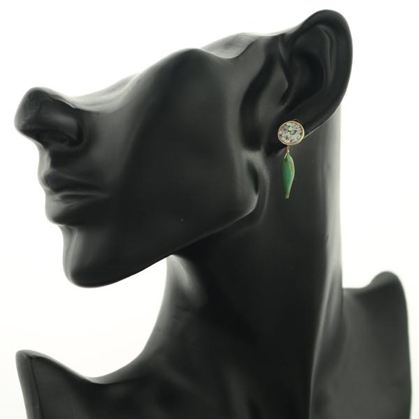 agete（アガット） ピアス ターコイズ トルコ石 シェル チャーム 2WAY