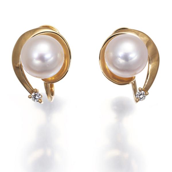 TASAKI タサキ イヤリング パール 真珠 7.1mm ダイヤ ダイヤモンド 0.01ct/0.01ct K18YG BLJ 大幅値下げ品_5