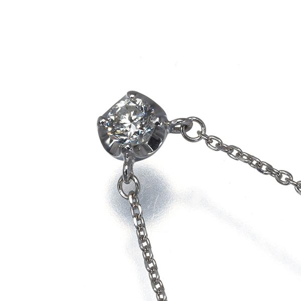 4℃ ネックレス ダイヤ ダイヤモンド 0.166ct 一粒 K18WG BLJ/GENJ 大幅値下げ品_1