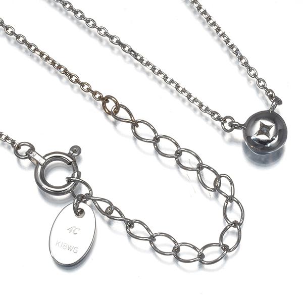 4℃ ネックレス ダイヤ ダイヤモンド 0.166ct 一粒 K18WG BLJ/GENJ 大幅値下げ品_2