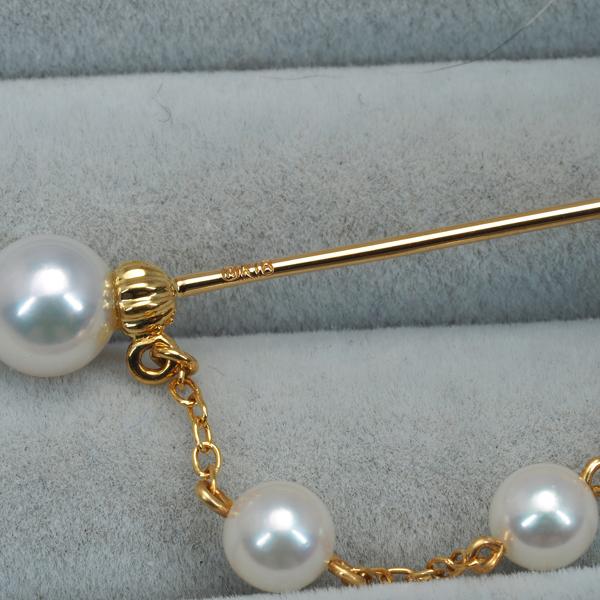 極上】ミキモト K18 アコヤ 本真珠 パール ブローチ コサージュ 極上