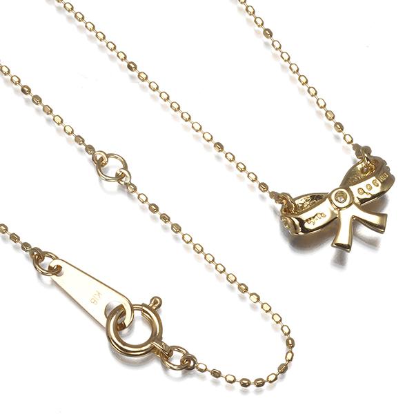 agete（アガット） ネックレス ダイヤ ダイヤモンド 0.08ct リボン