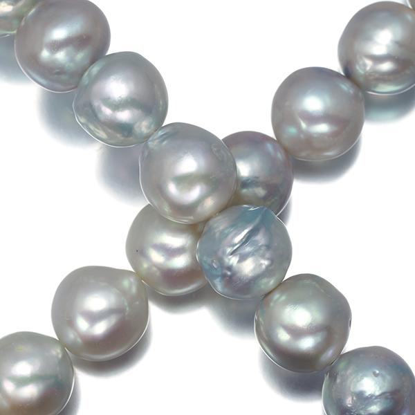 TASAKI 真珠 多重ネックレス TASAKI（タサキ） ネックレス グレー バロック パール 真珠 9.6-9.8mm