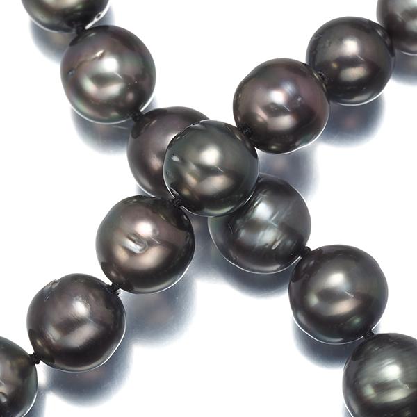 【TASAKIタサキ ネックレスブラックパール TASAKI（タサキ） ネックレス ブラックパール 真珠 8.1-11.7mm K14WG