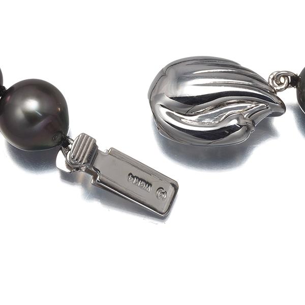 TASAKI タサキ ネックレス ブラックパール 真珠 8.1-11.7mm K14WG 