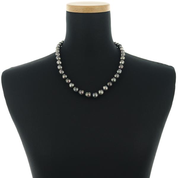 TASAKI（タサキ） ネックレス ブラックパール 真珠 8.1-11.7mm K14WG 
