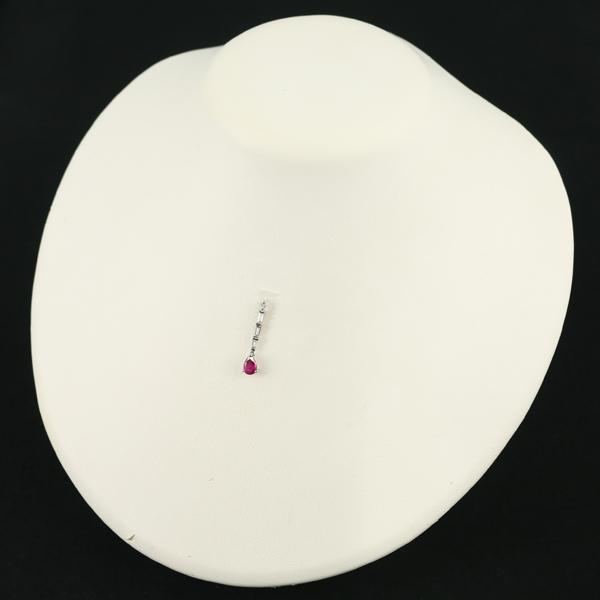 ルビー 0.51ct ダイヤ ダイヤモンド 0.23ct ペアシェイプ 揺れる