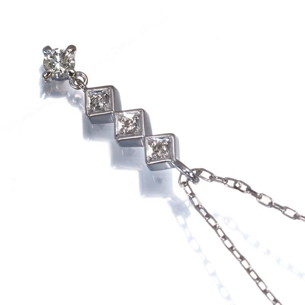 ダイヤ ダイヤモンド 0.11ct 4P ネックレス K18WG GENJ 大幅値下げ品_1