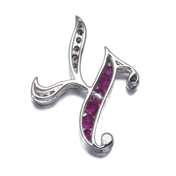 QVC ペンダントトップ ルビー 0.12ct ダイヤ ダイヤモンド 0.04ct 