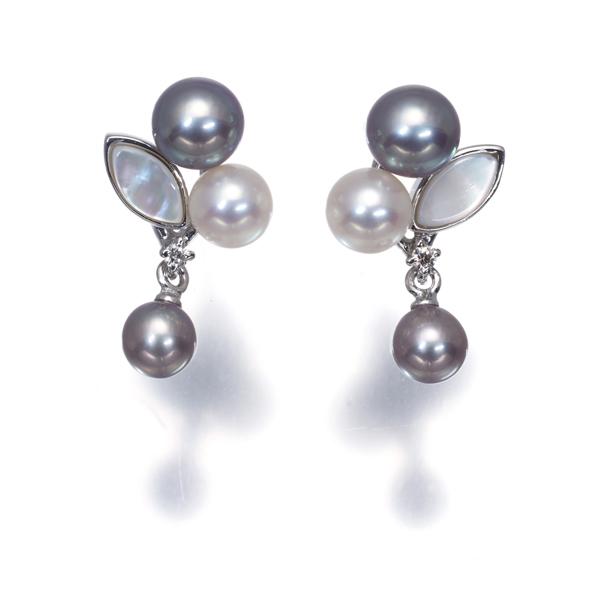 TASAKI（タサキ） ピアス 真珠 4.4-5.4mm シェル ダイヤ ダイヤモンド