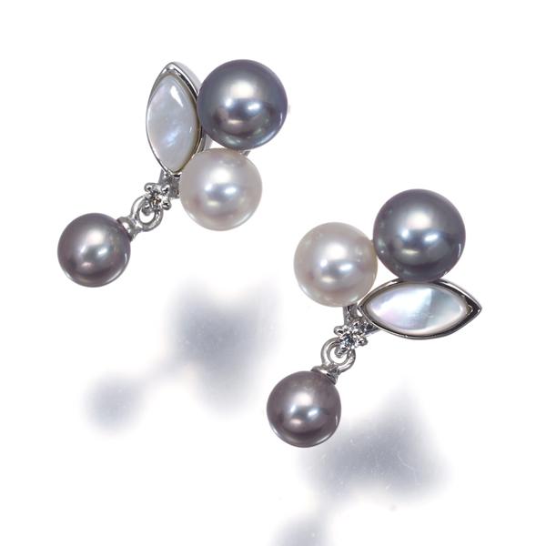 TASAKI（タサキ） ピアス 真珠 4.4-5.4mm シェル ダイヤ ダイヤモンド