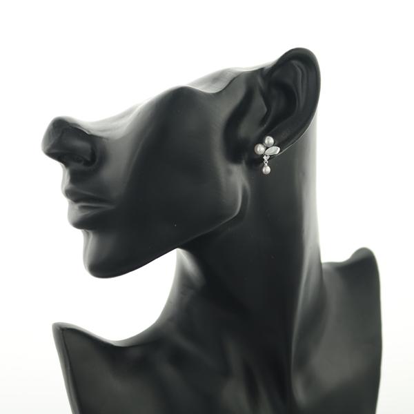 TASAKI（タサキ） ピアス 真珠 4.4-5.4mm シェル ダイヤ ダイヤモンド