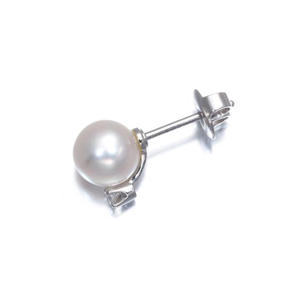 MIKIMOTO（ミキモト） ピアス パール 真珠 7.4mm ダイヤ ダイヤモンド