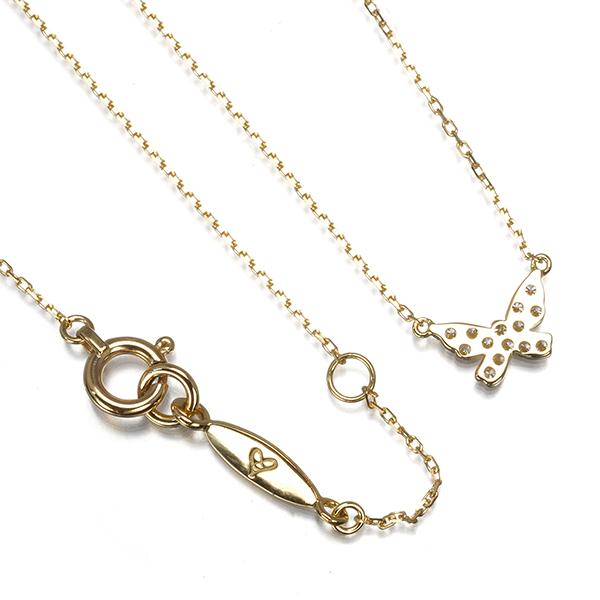 AHKAH（アーカー） ネックレス ダイヤ 0.06ct バタフライ パヴェ K18YG