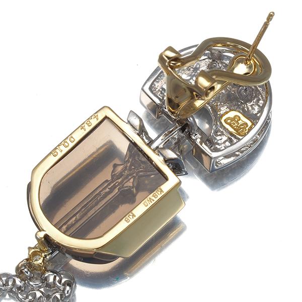 福原佐智 ピアス スモーキークォーツ 9.59ct ブラウン＆クリア ダイヤ ダイヤモンド 0.38ct K18WG/YG BLJ 大幅値下げ品 |  | 03