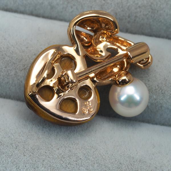 MIKIMOTO（ミキモト） ブローチ兼ペンダントトップ タイガーアイ