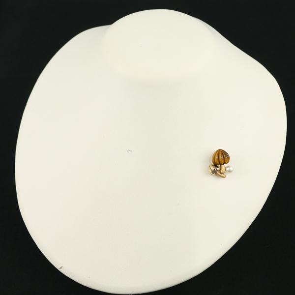 MIKIMOTO　ピンブローチ兼ペンダントトップ MIKIMOTO（ミキモト） ブローチ兼ペンダントトップ タイガーアイ