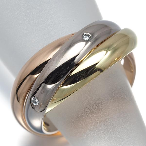 カルティエ　トリニティリング　ダイヤ15石　サイズ50 Cartier（カルティエ） トリニティ リング ダイヤ ダイヤモンド スリー