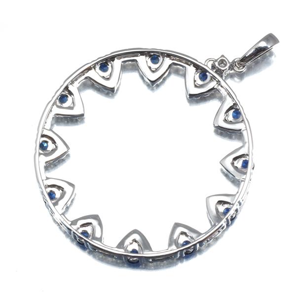 サファイア 0.618ct ダイヤ ダイヤモンド 0.803ct サークル ペンダント