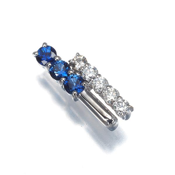 サファイア 0.43ct ダイヤ ダイヤモンド 0.26ct ペンダントトップ K18WG GENJ_1