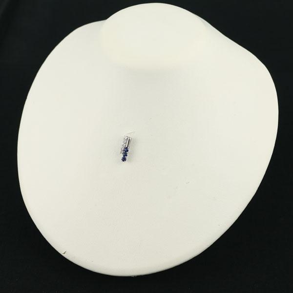 サファイア 0.43ct ダイヤ ダイヤモンド 0.26ct ペンダントトップ K18WG GENJ_3