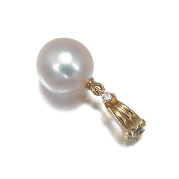 6/美品 田崎真珠 タサキ K18 シトリン ダイヤ計0.06 ペンダントトップ TASAKI（タサキ） パール ダイヤネックレス K18YG 8.0mm 0.06ct 一粒