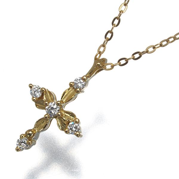 AHKAH（アーカー） ネックレス ダイヤ ダイヤモンド 0.05ct クロス