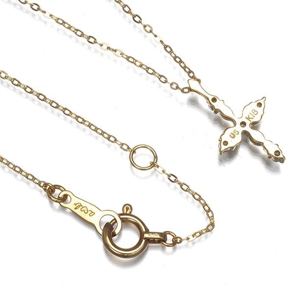 AHKAH（アーカー） ネックレス ダイヤ ダイヤモンド 0.05ct クロス