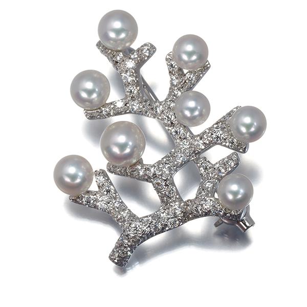 MIKIMOTO K18 ベビーパール(アコヤ真珠) ブローチ 品番m22-128 MIKIMOTO（ミキモト） アコヤ真珠 ブローチ 6.3〜4.8mm K18YG SAランク