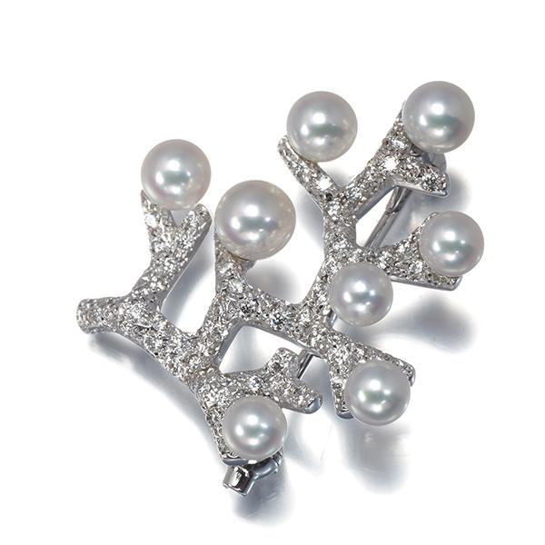 MIKIMOTO（ミキモト） ブローチ ベビーパール 真珠 3.8-4.7mm ダイヤ