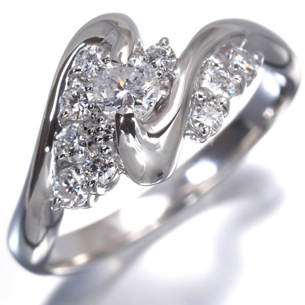 三越 リング ダイヤ ダイヤモンド 0.51ct 10P 15号 Pt900 指輪 BLJ 