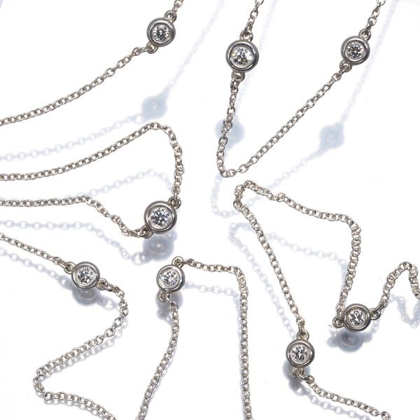 [新品仕上済] ティファニー バイザヤード 925 ダイヤモンド ネックレス TIFFANY&Co.（ティファニー） ネックレス ダイヤ ダイヤモンド