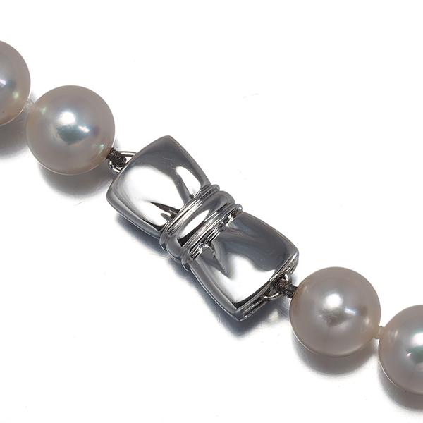 未使用に近い　MIKIMOTO ミキモト パール ネックレス 真珠 シルバー MIKIMOTO（ミキモト） ネックレス パール 真珠 5.0-7.2mm シルバー BLJ