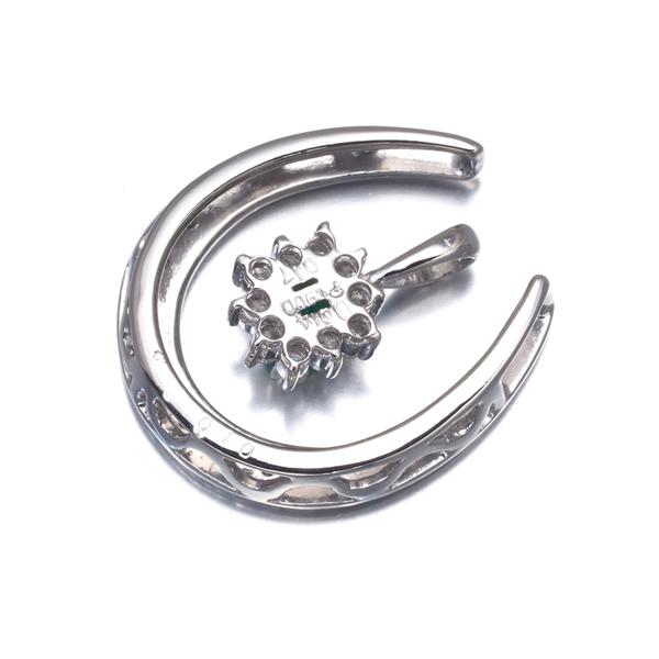 エメラルド 0.17ct ダイヤ ダイヤモンド 0.24ct ホースシュー 3WAY ペンダントトップ Pt900 GENJ 大幅値下げ品 |  | 04